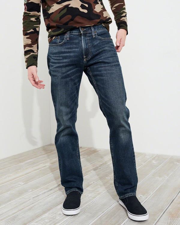 Jeans Hollister Uomo Epic Flex Slim Straight Lavaggio Italia (393LAIXK)